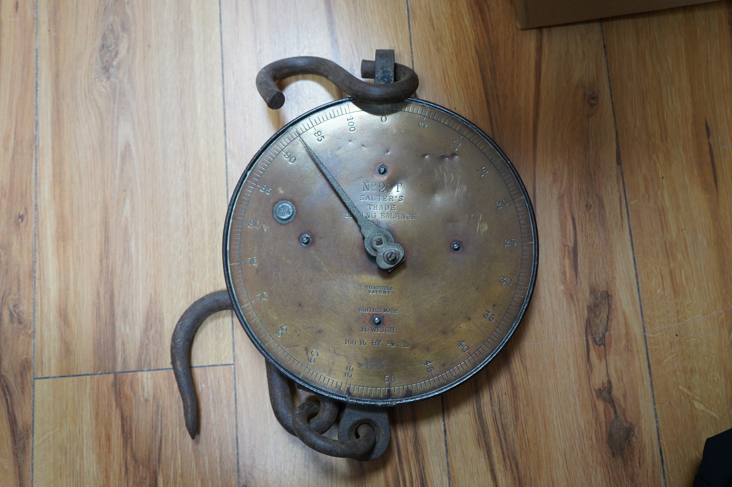 A copper and brass weather vane, warming pan and sundry metalware. Condition - poor to fair